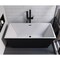 Alfi Brand 59" Black & White Rectangular Acrylic Free Standing Soaking Bathtub AB8834 - alternate 7